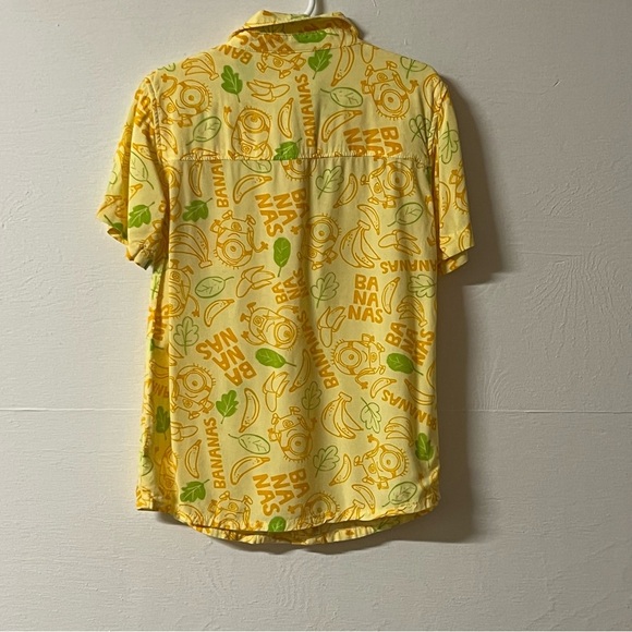 Despicable Me Boys Minions Bananas Button Down Yellow Shirt Illumination Small - Picture 4 of 5
